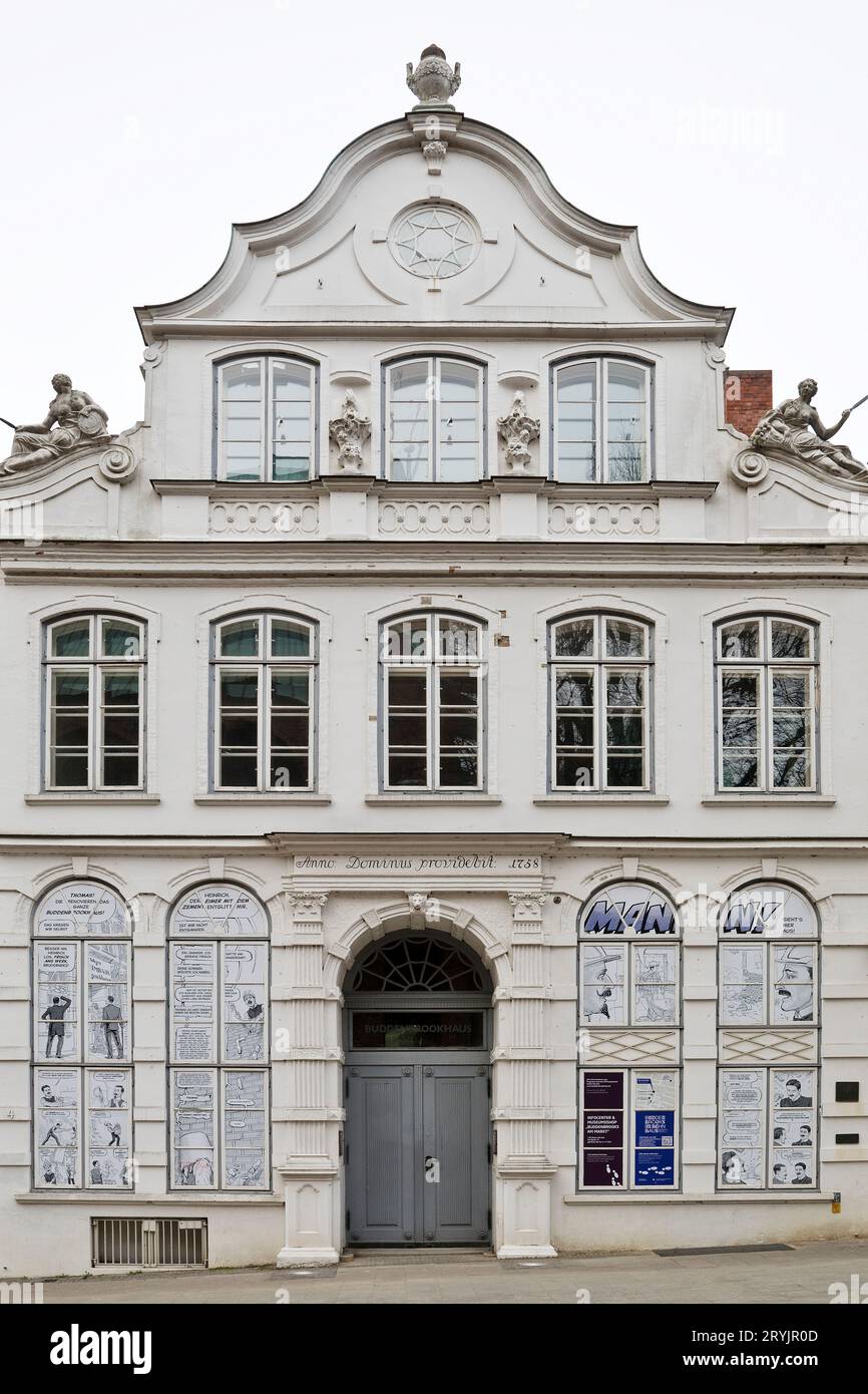 Buddenbrookhaus, Heinrich and Thomas Mann Center, Literaturmueum, vieille ville de Luebeck, Allemagne, Europe Banque D'Images