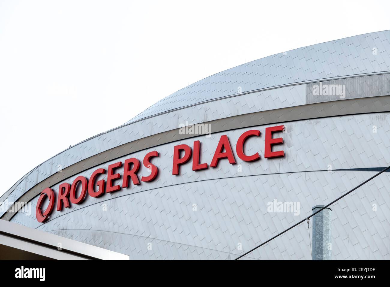 Edmonton, Alberta. 30 mars 2023. Un gros plan d'un Rogers place un aréna intérieur polyvalent à Edmonton, Alberta, Canada. Banque D'Images