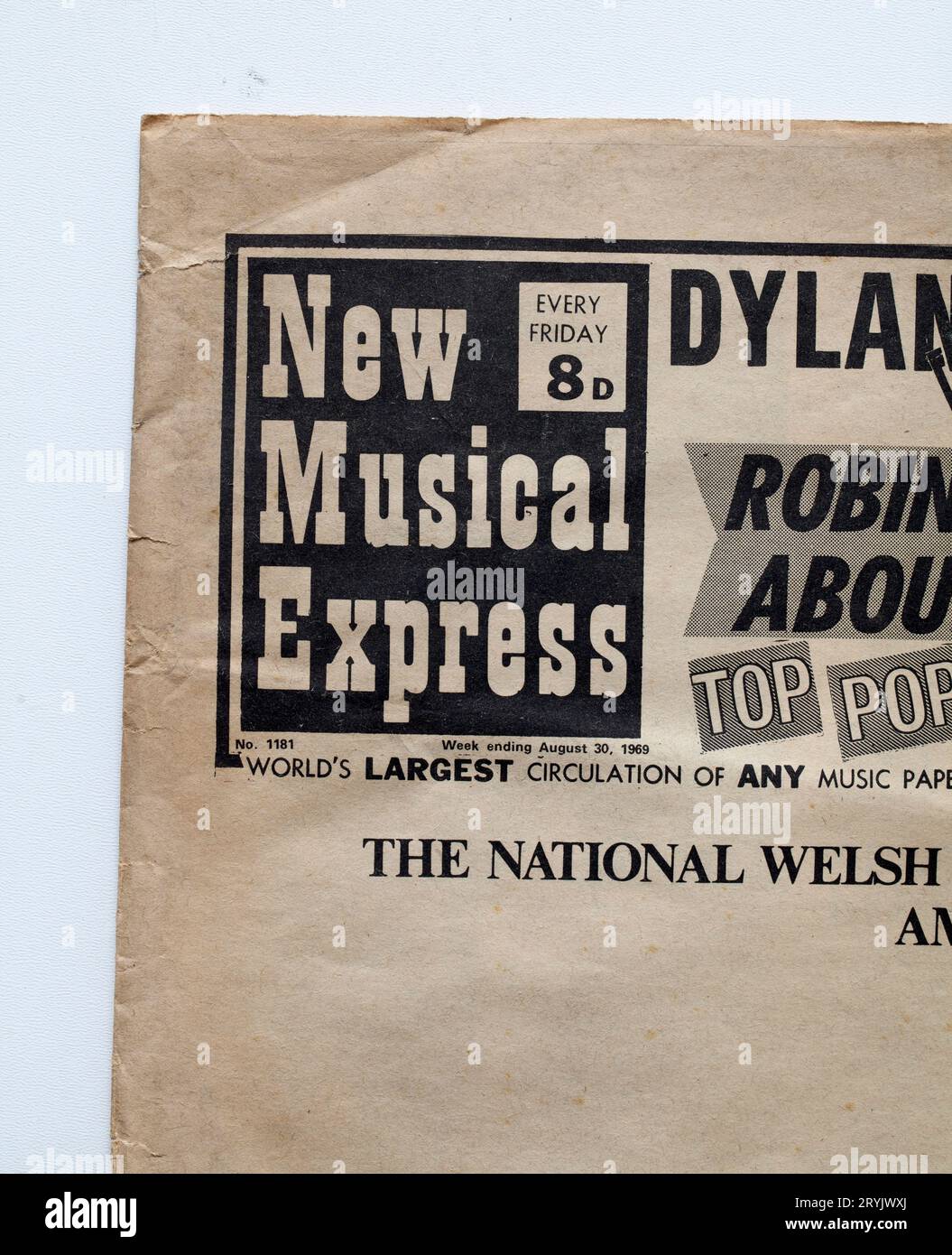 Numéro des années 1960 de NME New musical Express Music Paper Banque D'Images