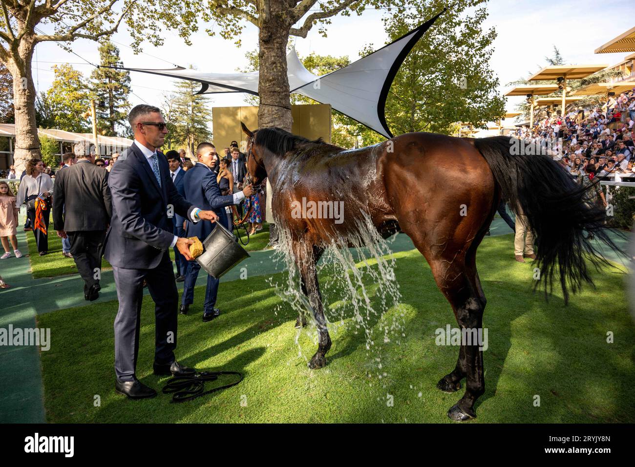 Paris, France. 01 octobre 2023. Qatar Prix de l'Arc de Triomphe Horserace, au circuit Longchamp, à Paris, France, le 1 octobre, 2023. photo Ammar Abd Rabbo/ABACAPRESS.COM crédit : Abaca Press/Alamy Live News Banque D'Images