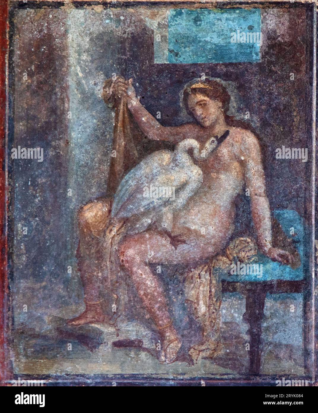 Leda et le Cygne, ancienne fresque de Pompéi Banque D'Images