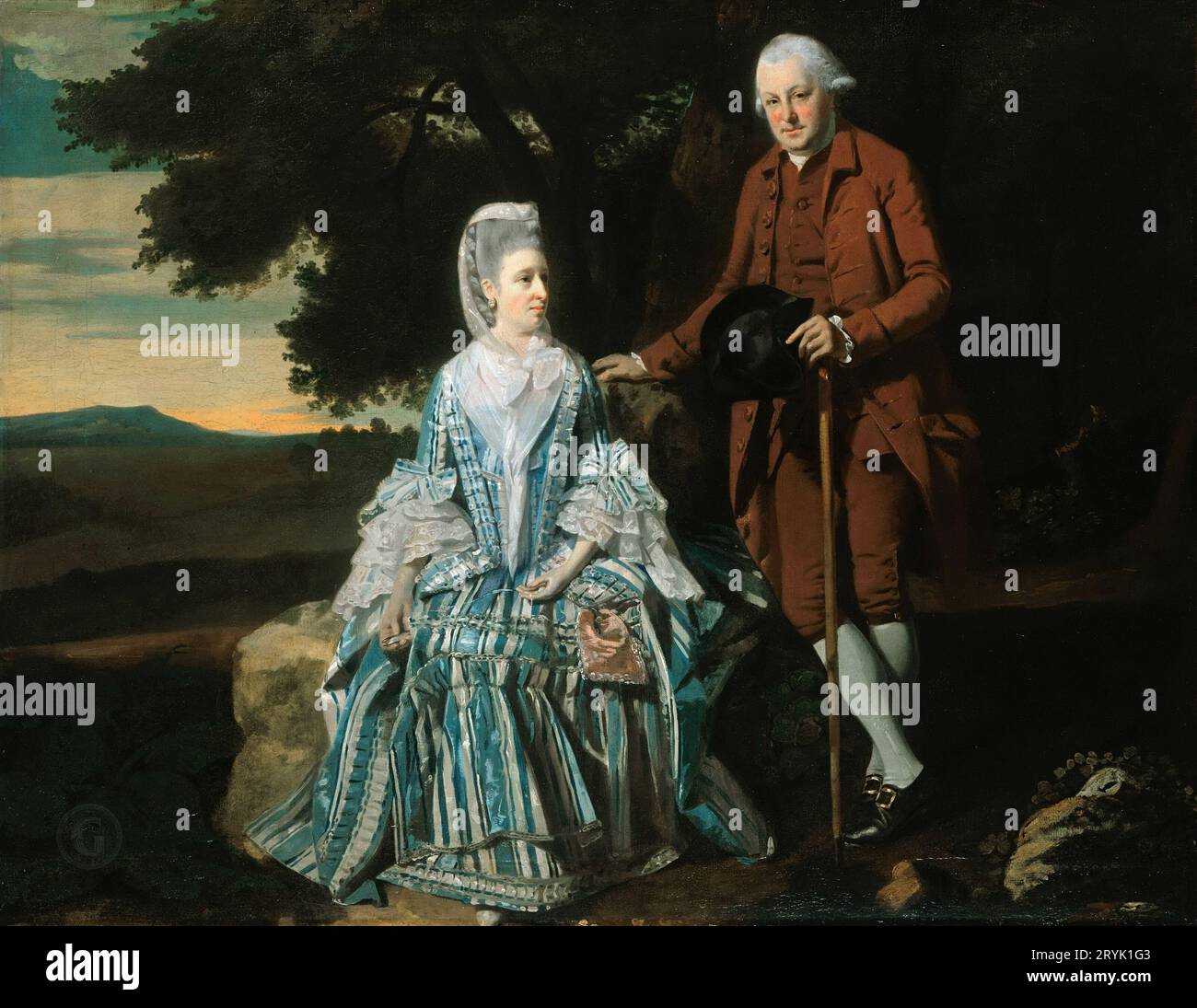 Francis Wheatley (1747-1801) - Portrait d'un couple marié dans le parc Banque D'Images