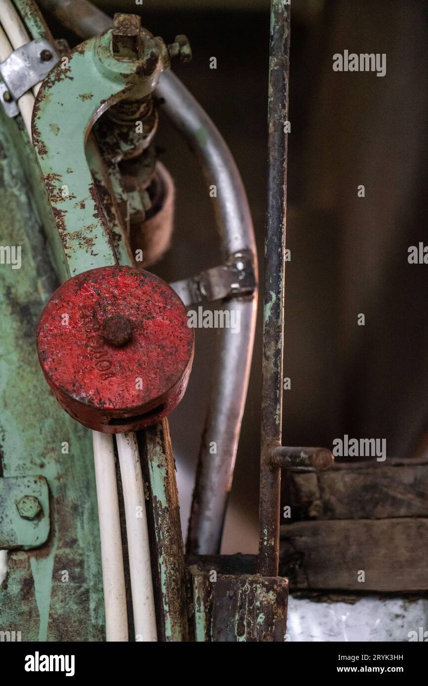 Machines de production de pâte au musée industriel de Kistefoss, Norvège Banque D'Images