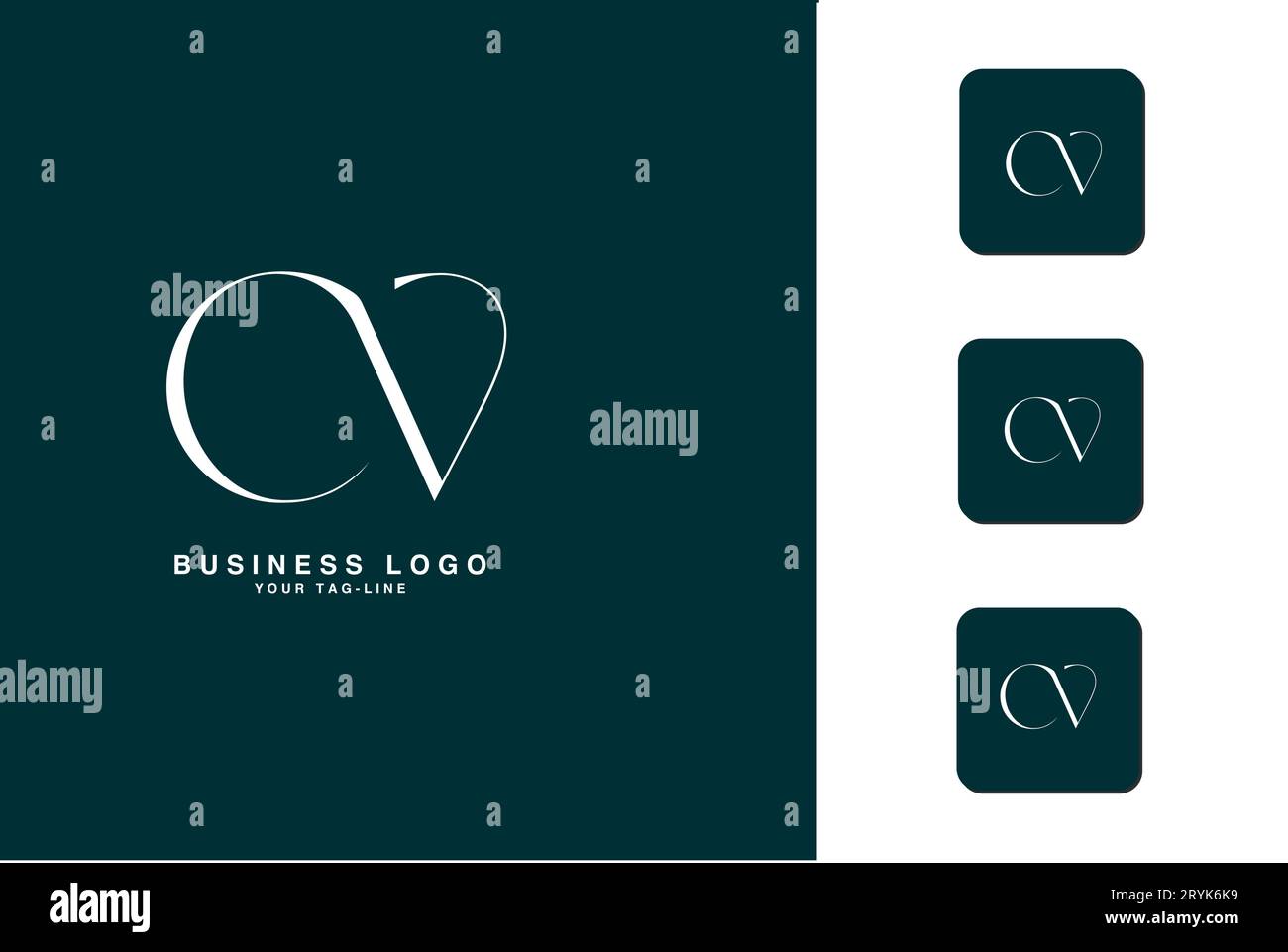 CV, VC, lettres abstraites logo Monogramme Illustration de Vecteur