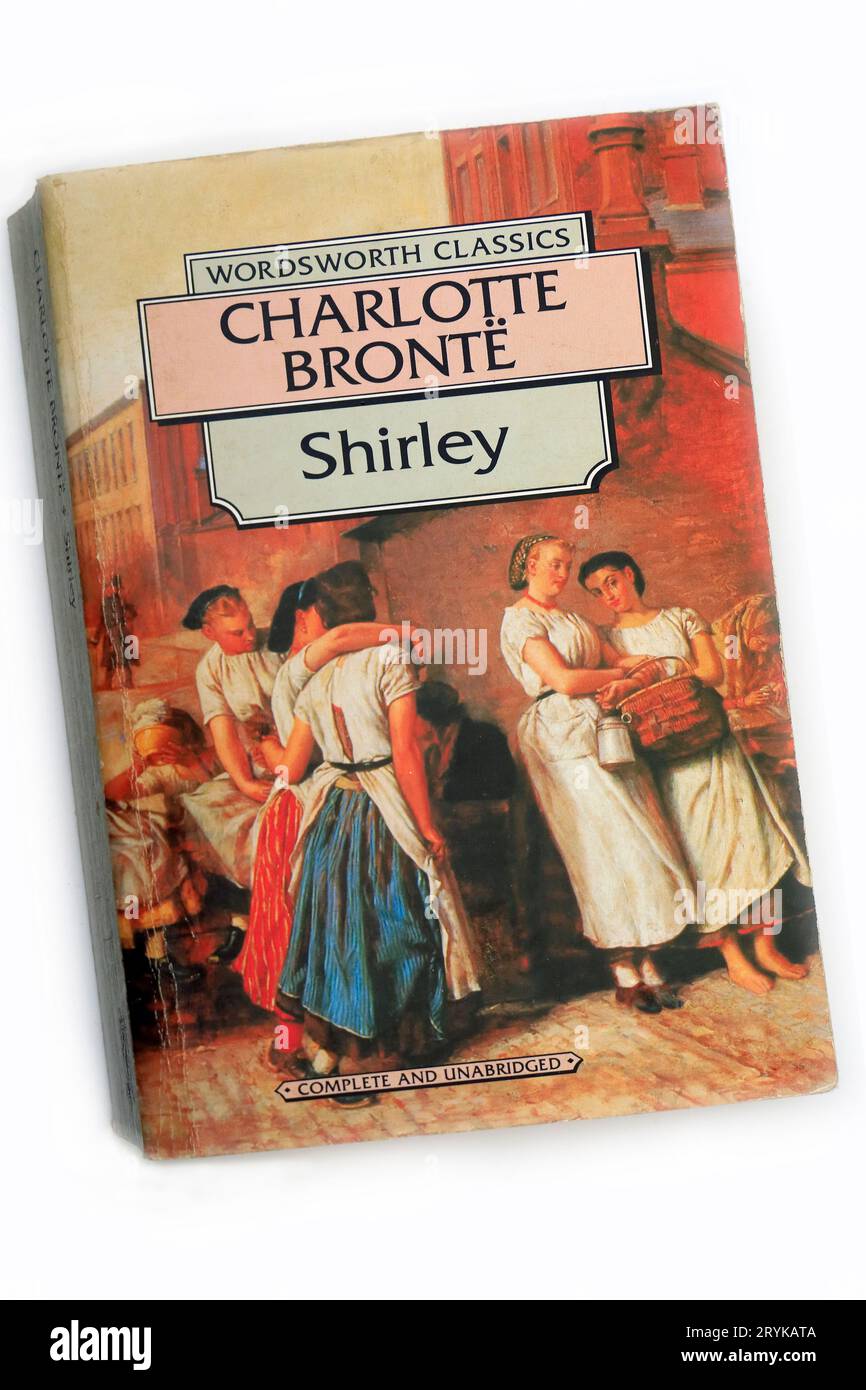 Charlotte Bronte - Shirley. Couverture de livre, installation de studio sur fond blanc Banque D'Images