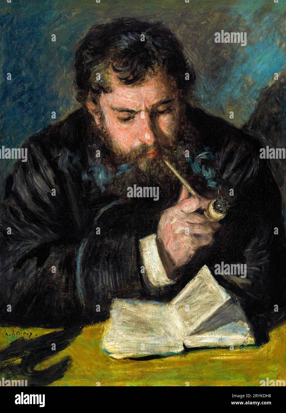 Claude Monet par Pierre-Auguste Renoir. Original de la Galerie nationale d'Art Banque D'Images