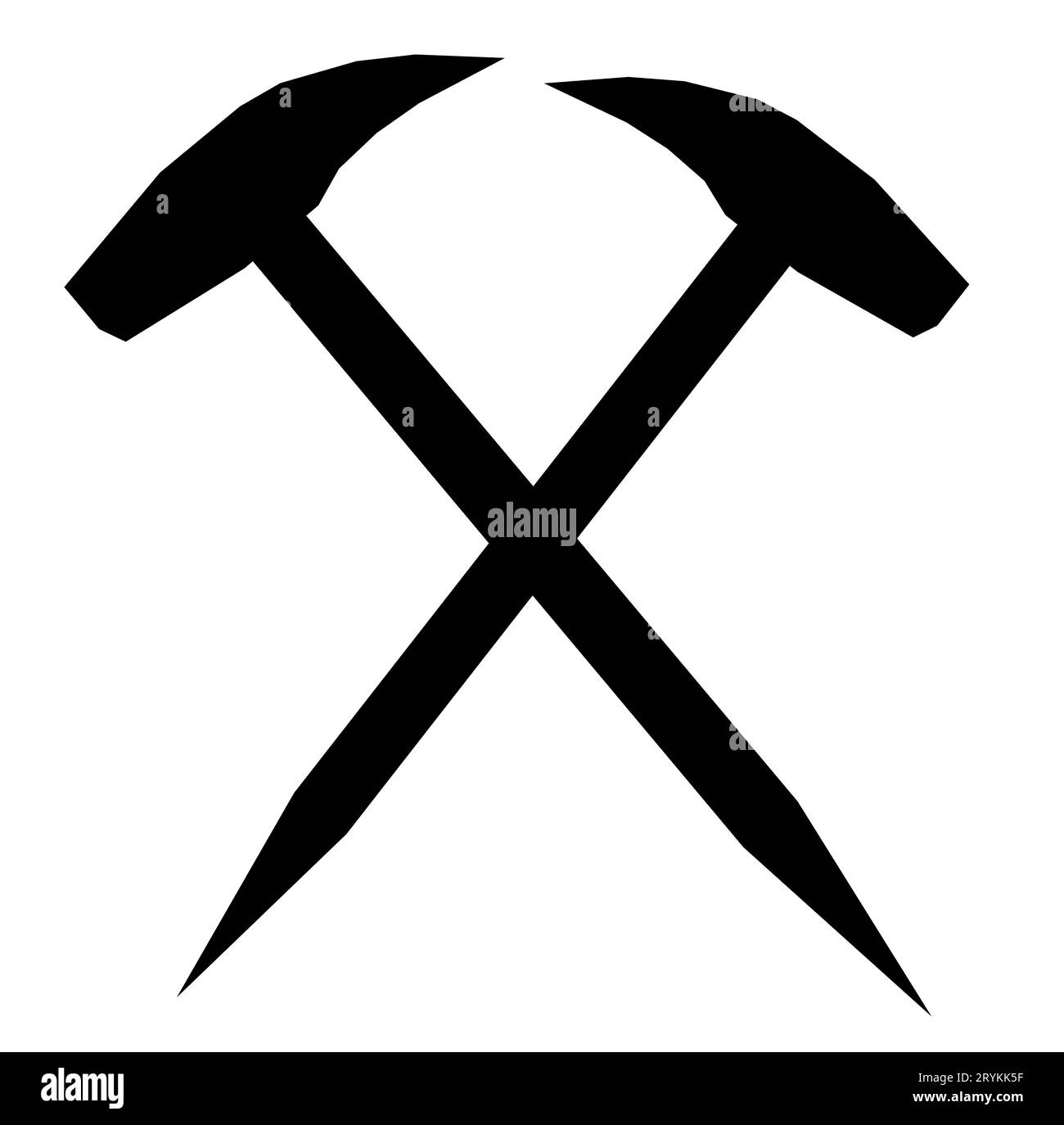 Silhouette avec marteau et symbole de pick Banque D'Images