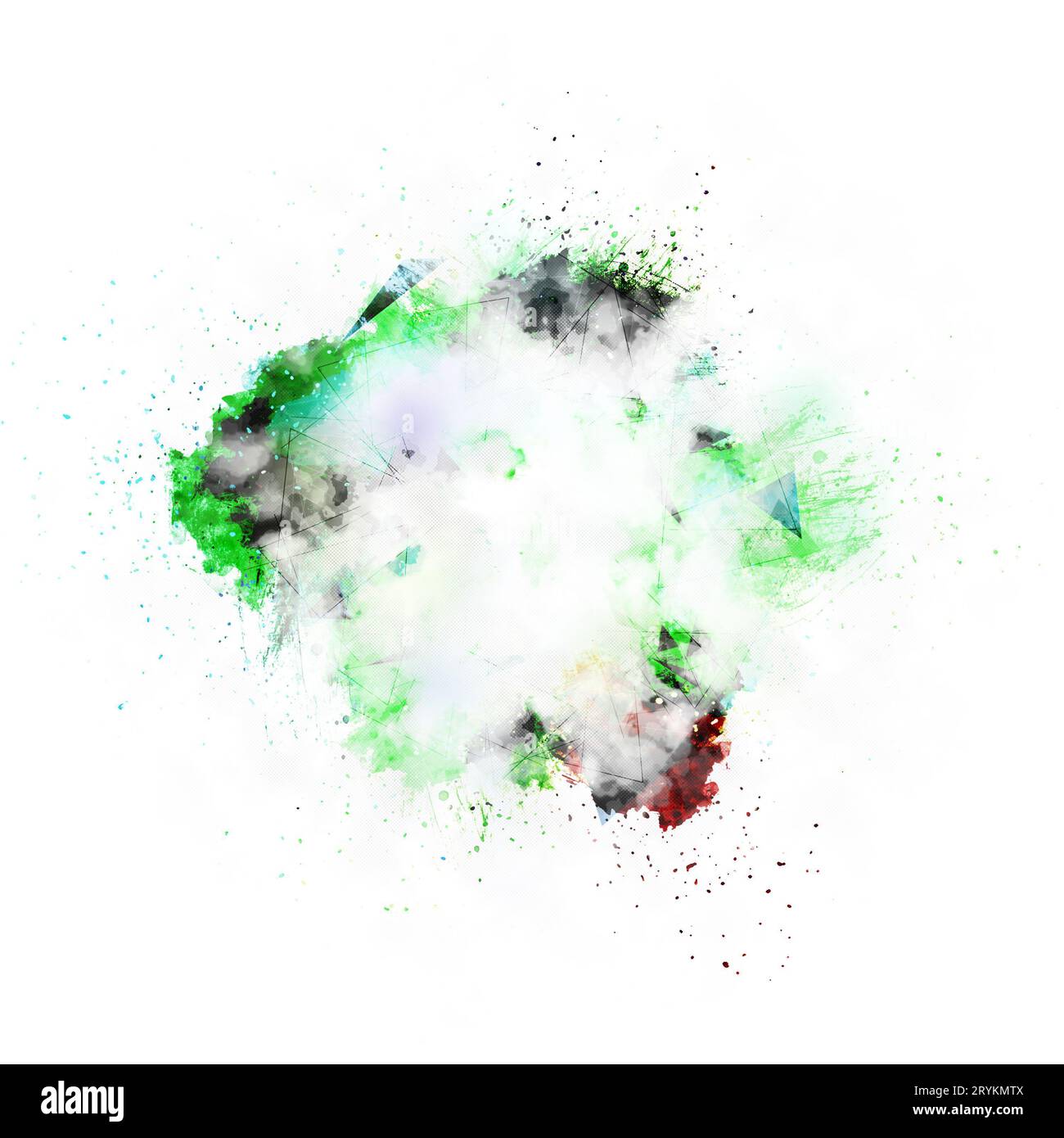 Explosion de poudre colorée isolée sur fond blanc. Arrière-plan abstrait de couleur Banque D'Images