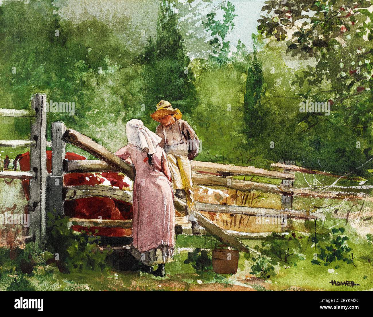 Feeding Time de Winslow Homer. Banque D'Images