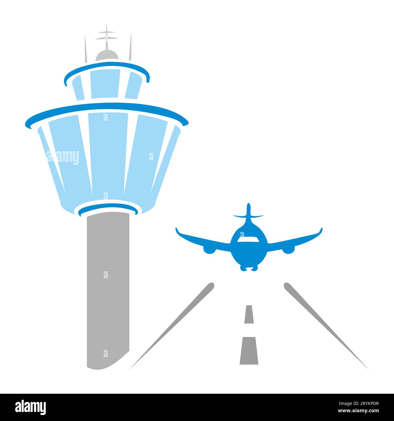Extérieur de l'aéroport sur illustration de style icône simple Banque D'Images
