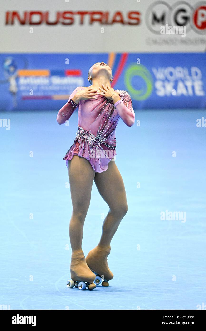 Rebecca TARLAZZI (ITA), pendant Senior Ladies, long Program, aux Championnats du monde de patinage artistique Ibagu-Tolima 2023, au Parque Deportivo Municipal, le 28 septembre 2023 à Ibagu, Colombie. Crédit : Raniero Corbelletti/AFLO/Alamy Live News Banque D'Images