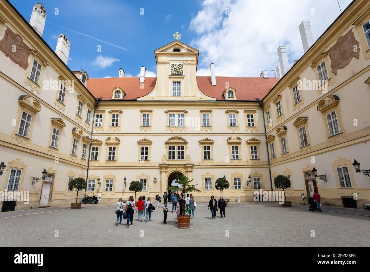 Château Valtice, République tchèque, le paysage culturel de Lednice-Valtice est classé au patrimoine mondial de l'UNESCO. Banque D'Images