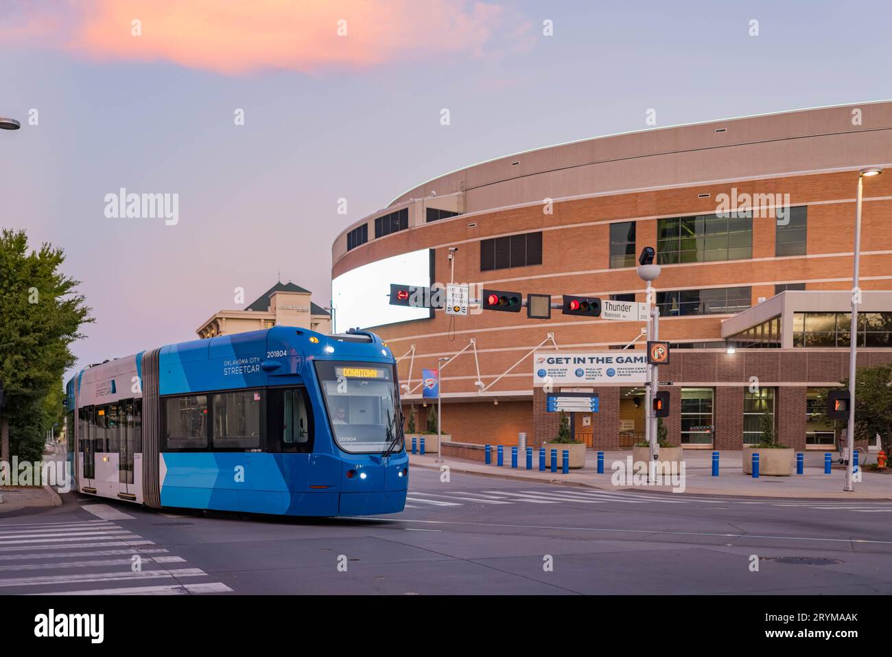 Oklahoma, SEP 29 2023 - Sunset Street car mono rail du centre-ville Banque D'Images