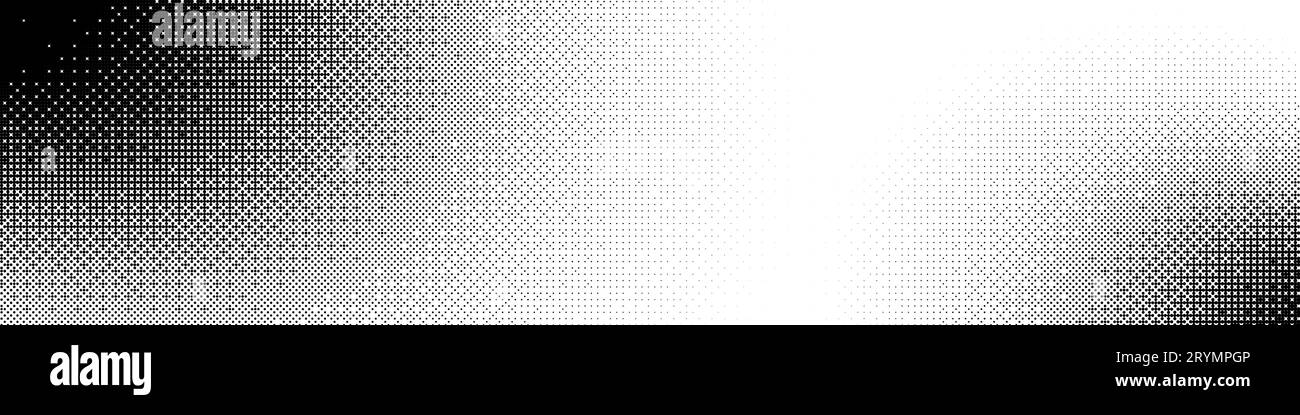 Fond de motif demi-ton avec transition de dégradé, points de style comique et carrés pixélisés. Grain de texture, grain, et vieux grunge éléments de bruit. Plat Illustration de Vecteur