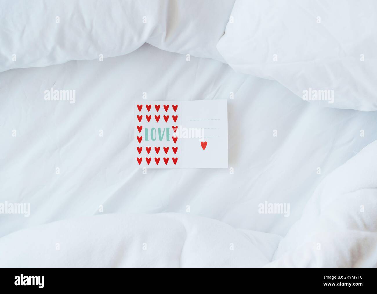 Carte de souhaits avec coeur Banque D'Images