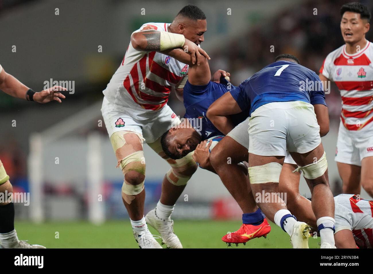 Le Japonais Asaeli ai valu lors du match de la coupe du monde de rugby