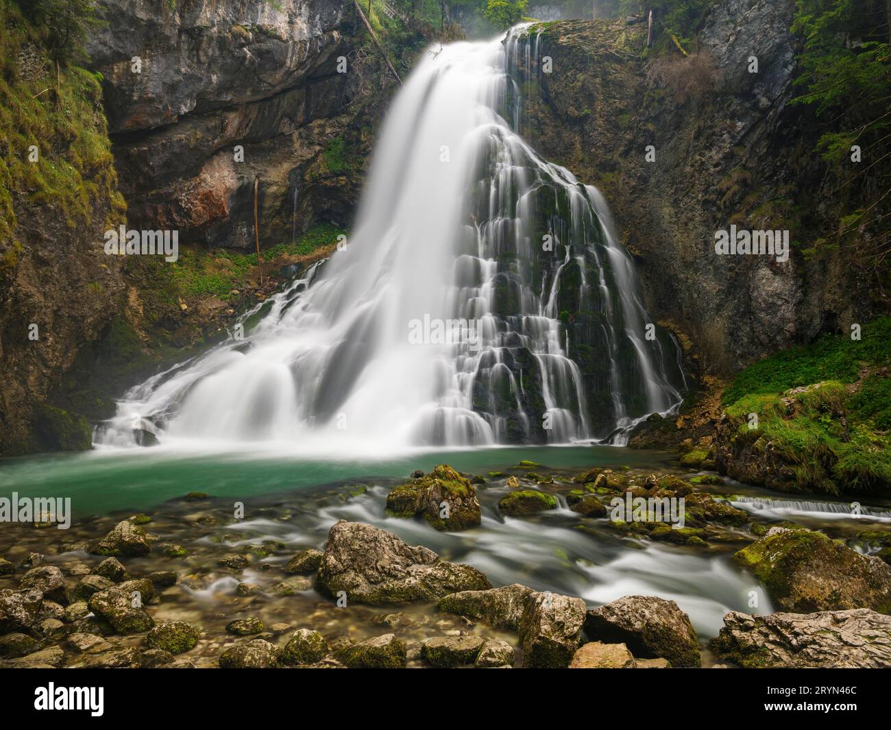 Cascade Golling, exposition longue, Golling, Tennengau, Land Salzburg, Autriche Banque D'Images