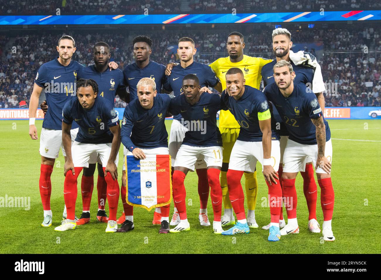 France à la photo de l'équipe devant le match Banque D'Images