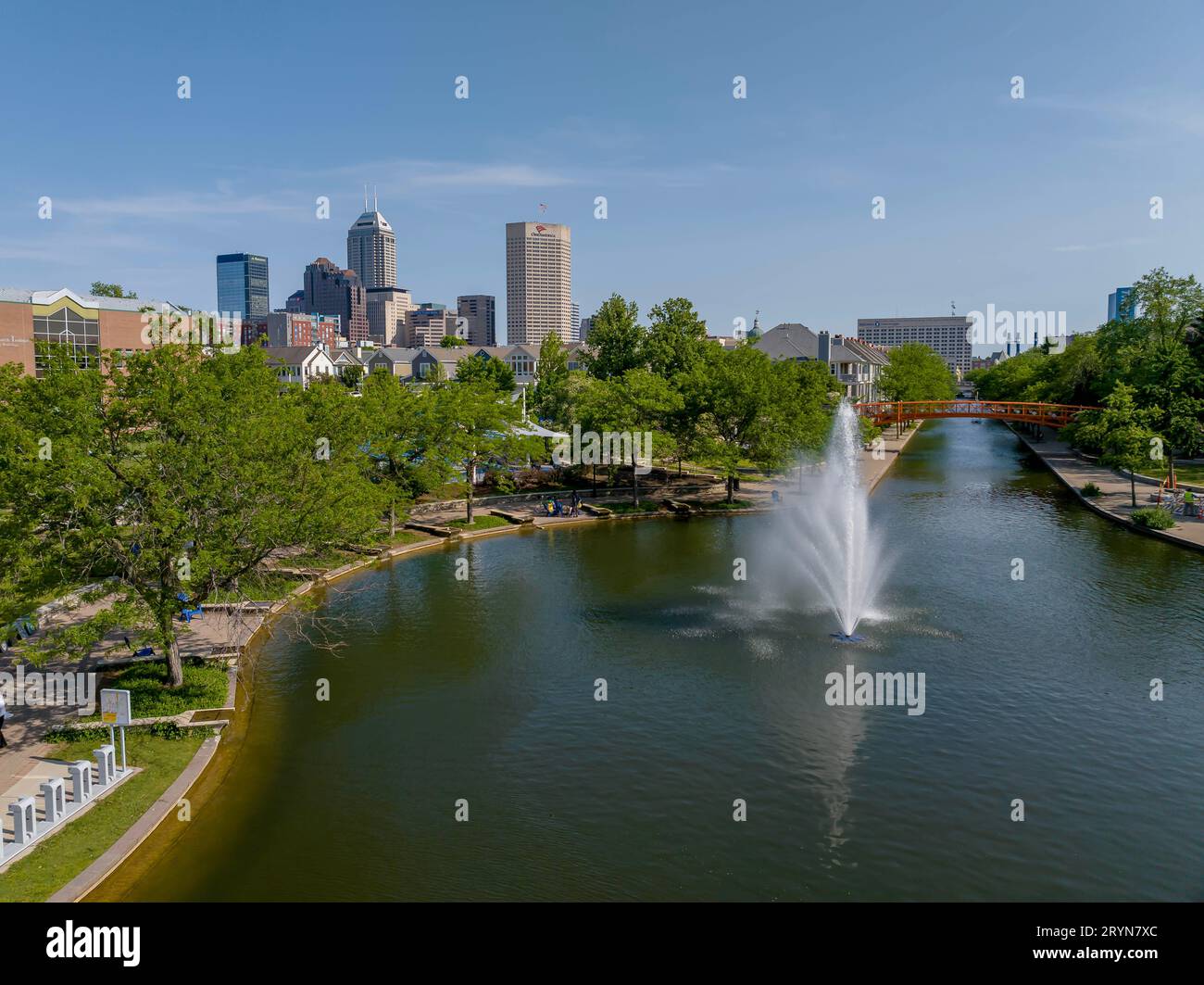 : 25 mai Indianapolis Skyline Banque D'Images