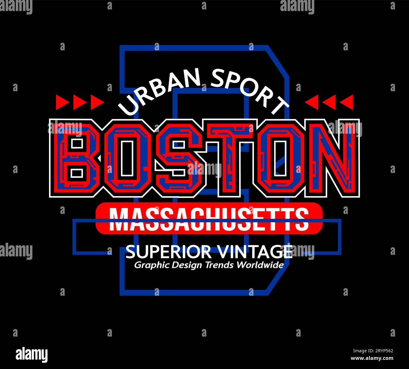 Boston Massachusetts Urban style techno typeface, typographie, pour t-shirt, affiches, étiquettes, etc Illustration de Vecteur