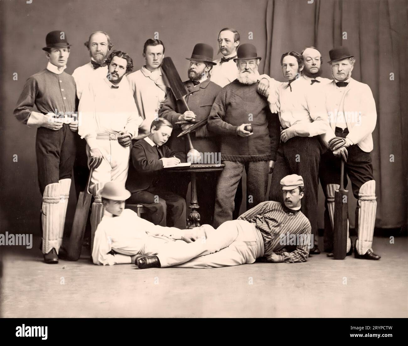 Portrait de groupe des membres du club de cricket Christiania, 1867 Banque D'Images