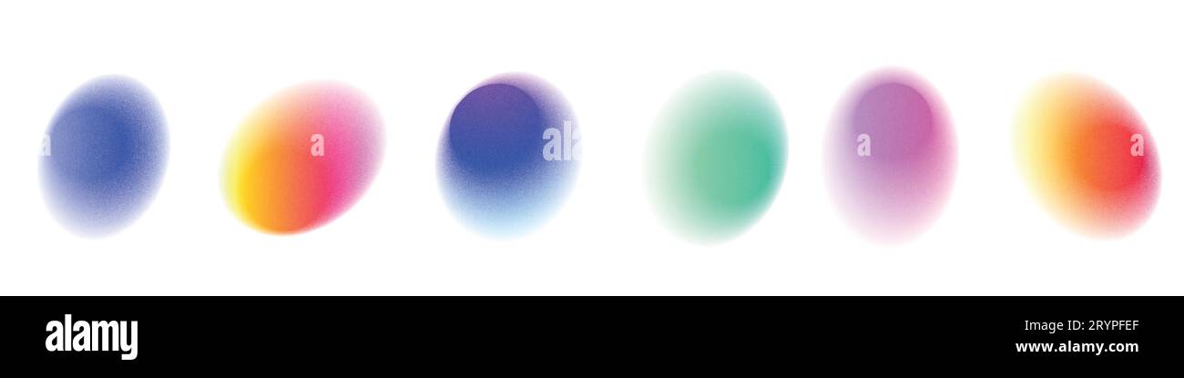 Forme circulaire avec gradient holographique, bruit de lumière et effets de flou. Illustration vectorielle plate isolée sur fond blanc. Illustration de Vecteur