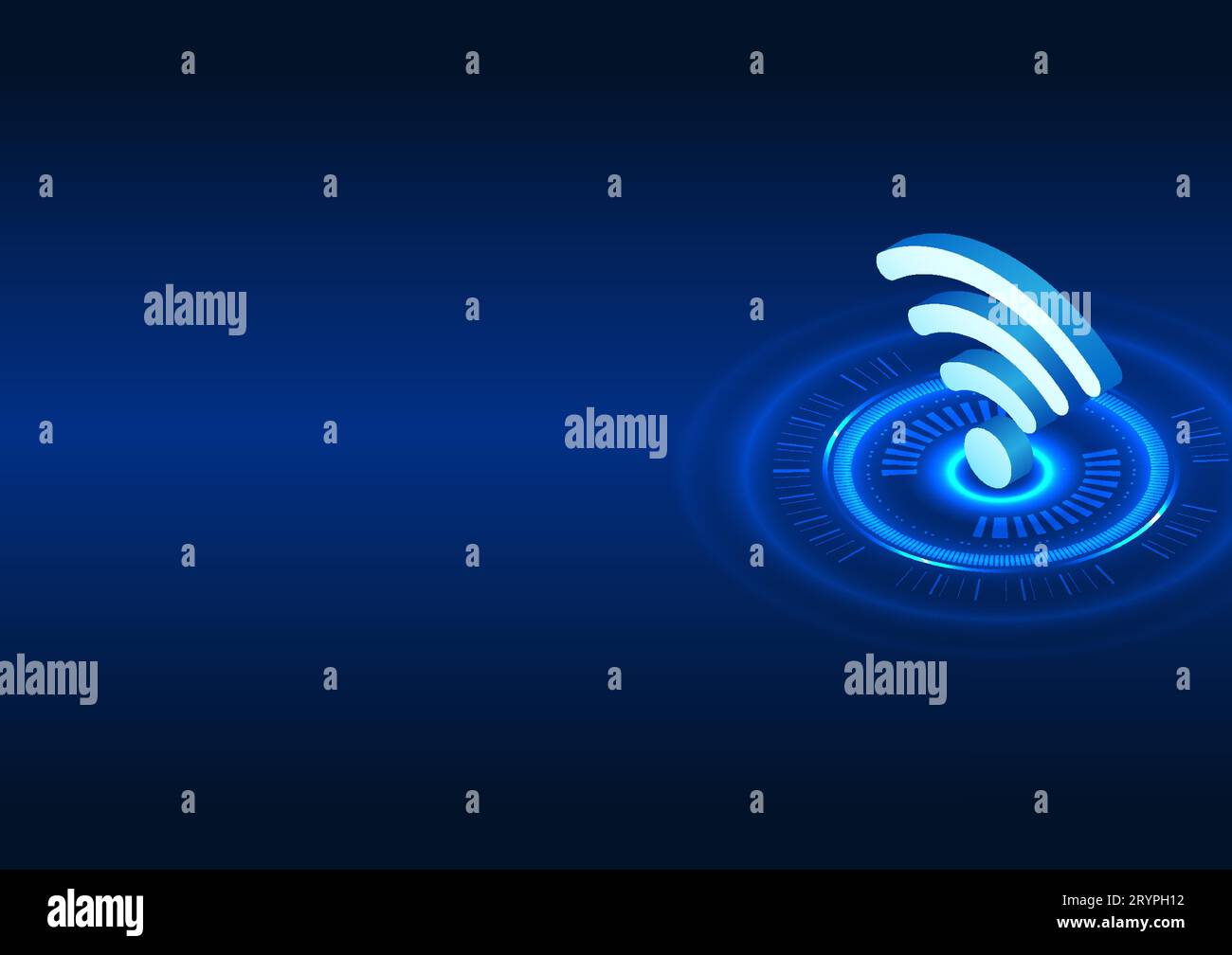 Technologie Wi-Fi icône Wi-Fi placée sur le cercle de technologie il s'agit d'une technologie qui transmet des signaux Internet sans fil aux appareils électroniques, permettant peo Illustration de Vecteur