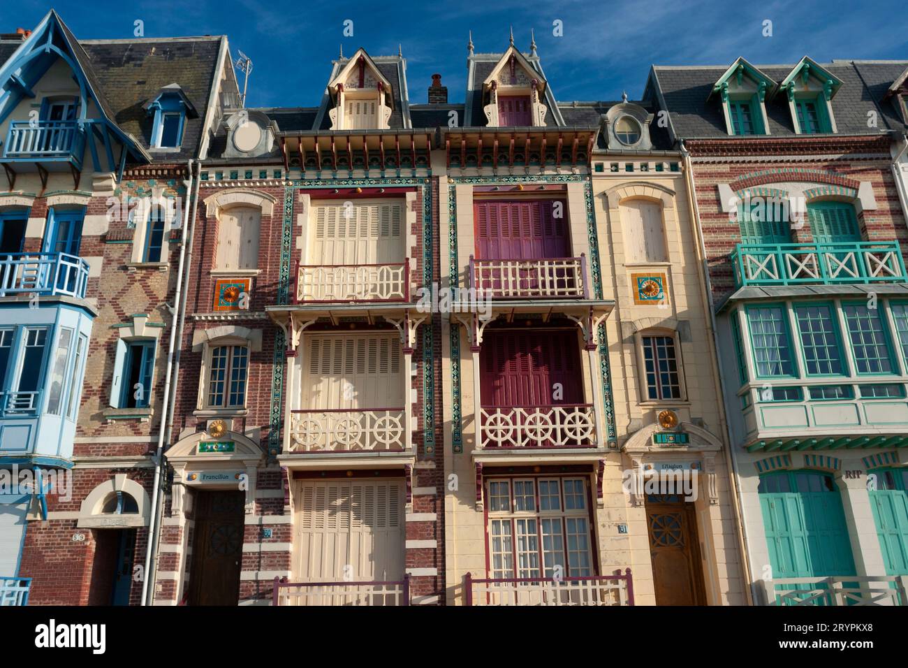 Architecture Belle Epoque à Mers-les-bains, Picardie, France Banque D'Images