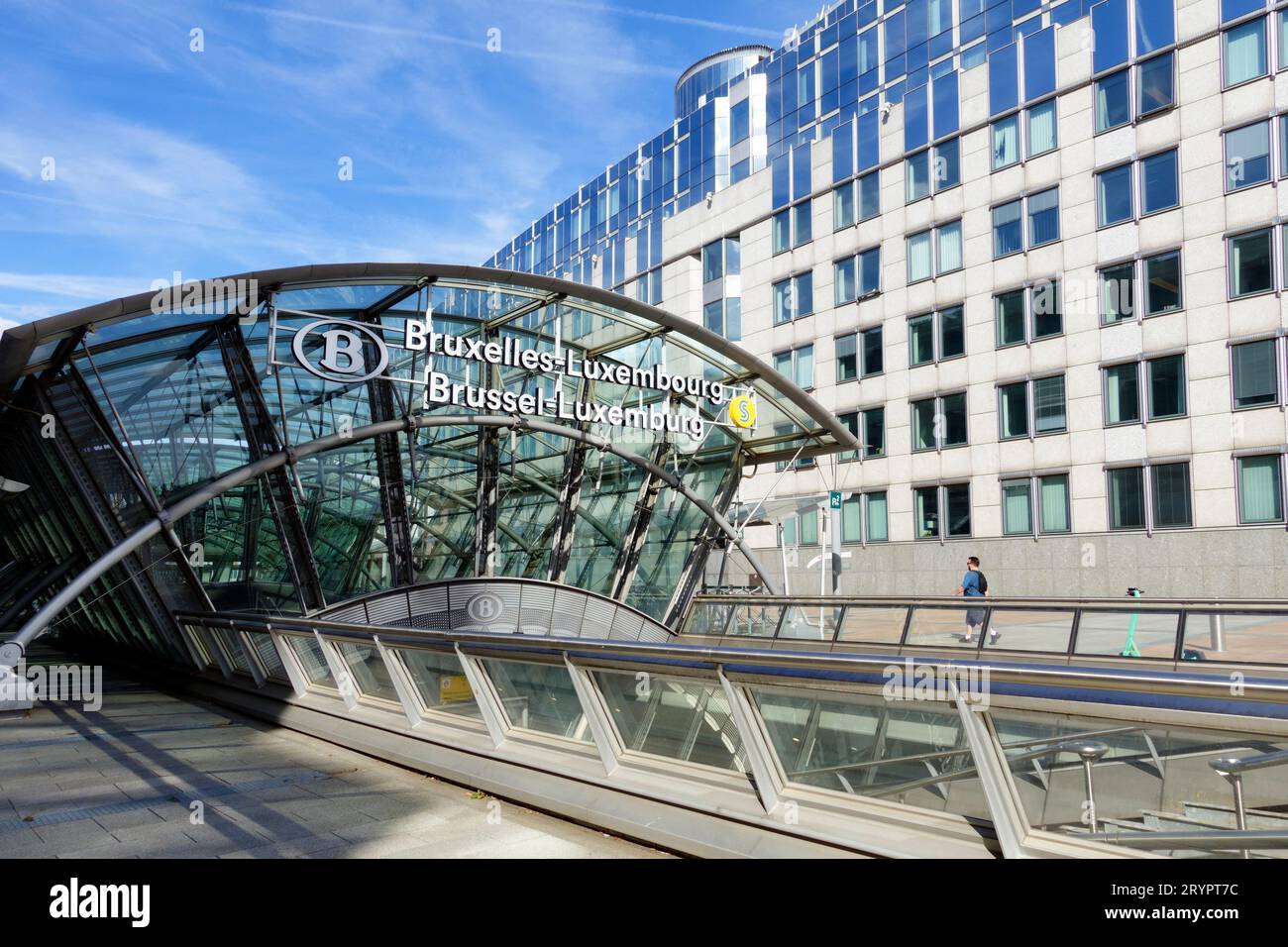 Bruxelles - Gare de Luxembourg dans le quartier européen de Bruxelles, Belgique Banque D'Images