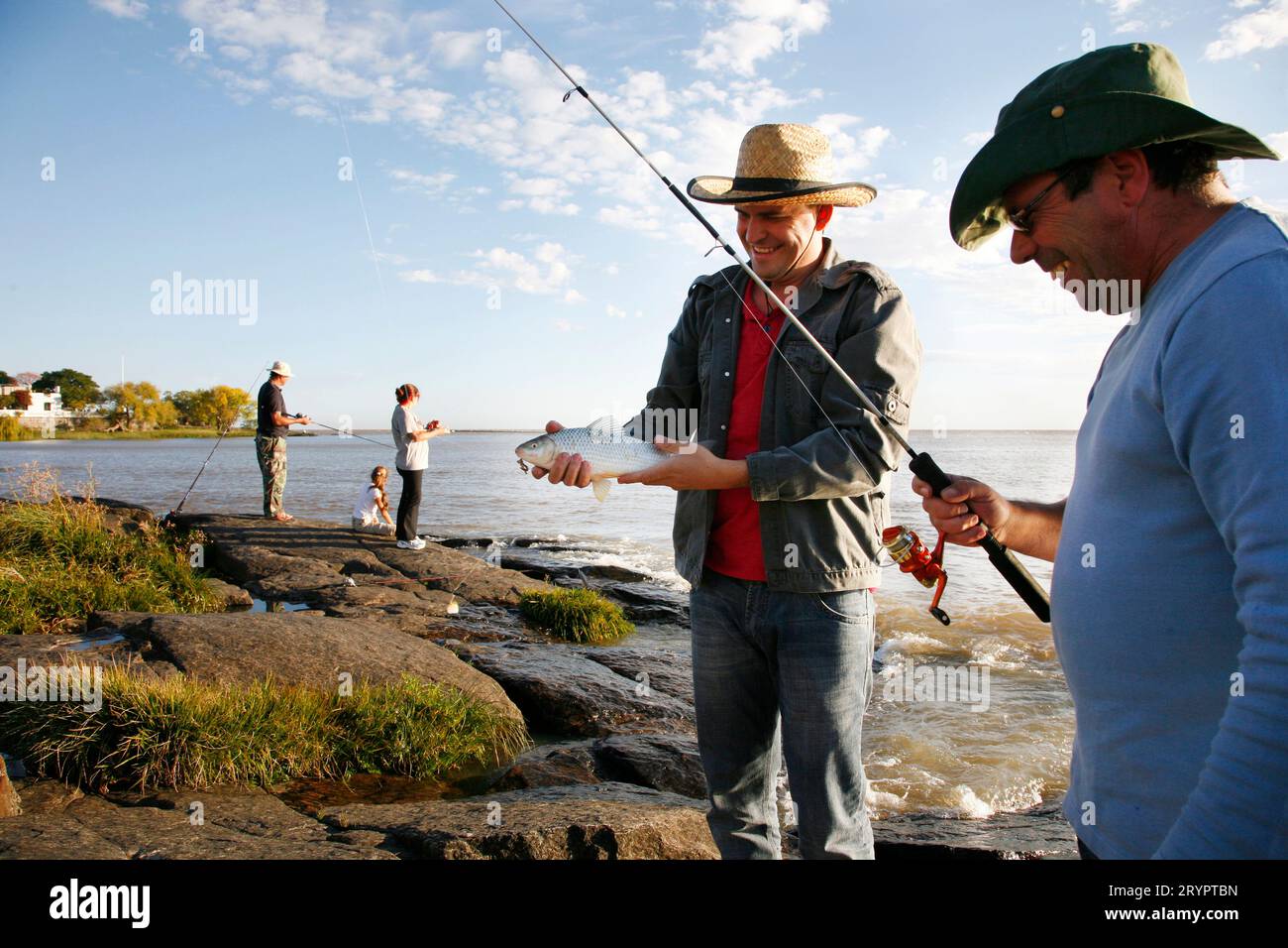 Pêcheurs en Uruguay Banque D'Images