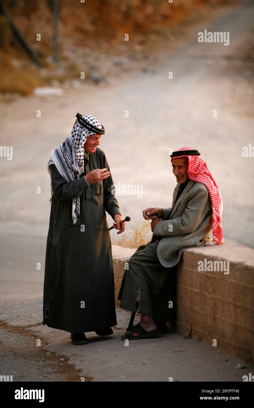 Les personnes âgées à Karak, Jordanie. Banque D'Images