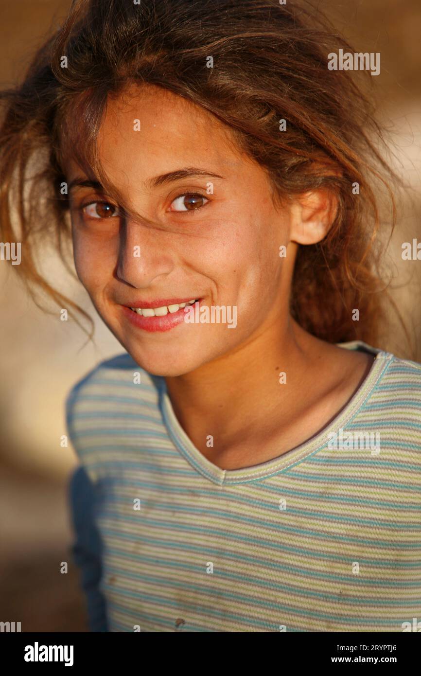 Portrait d'une fille en Jordanie Banque D'Images