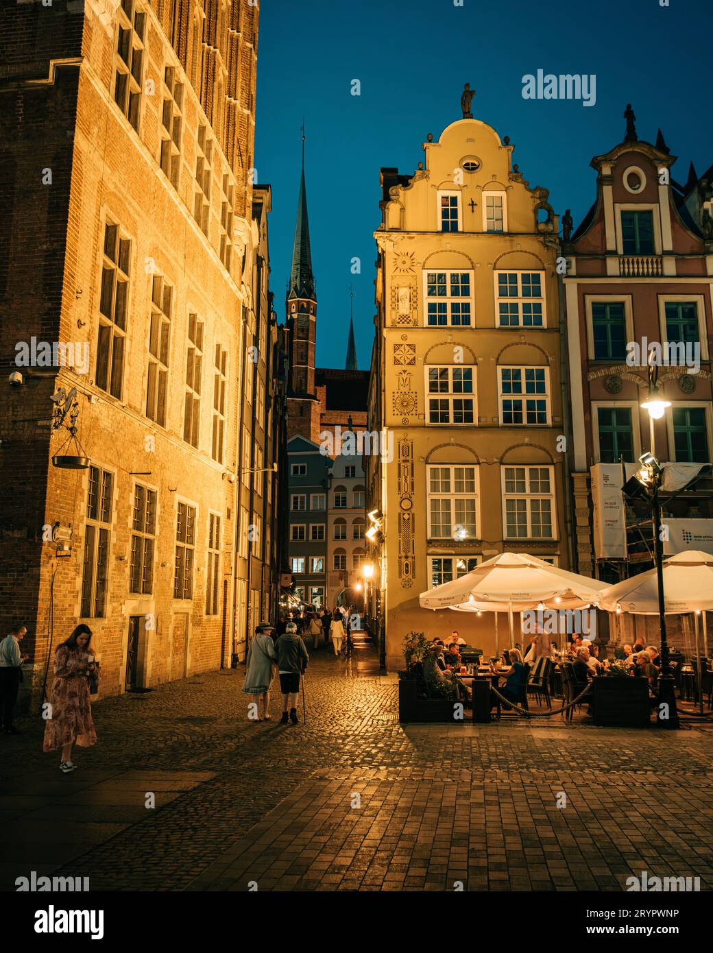 Belle architecture dans la vieille ville de Gdańsk, Pologne Banque D'Images