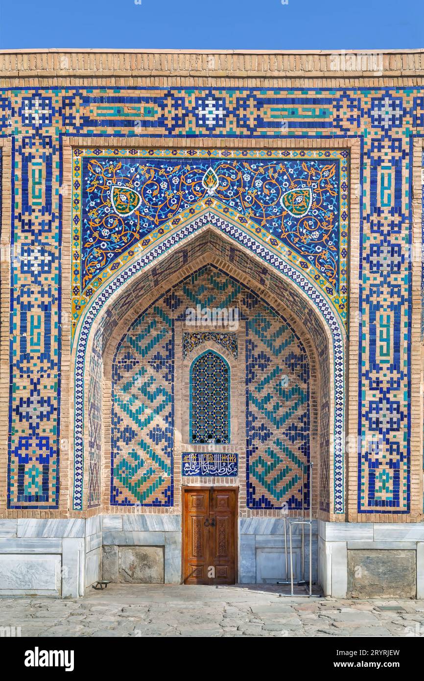 Tilya Kori Madrasa, Samarkand, Ouzbékistan Banque D'Images