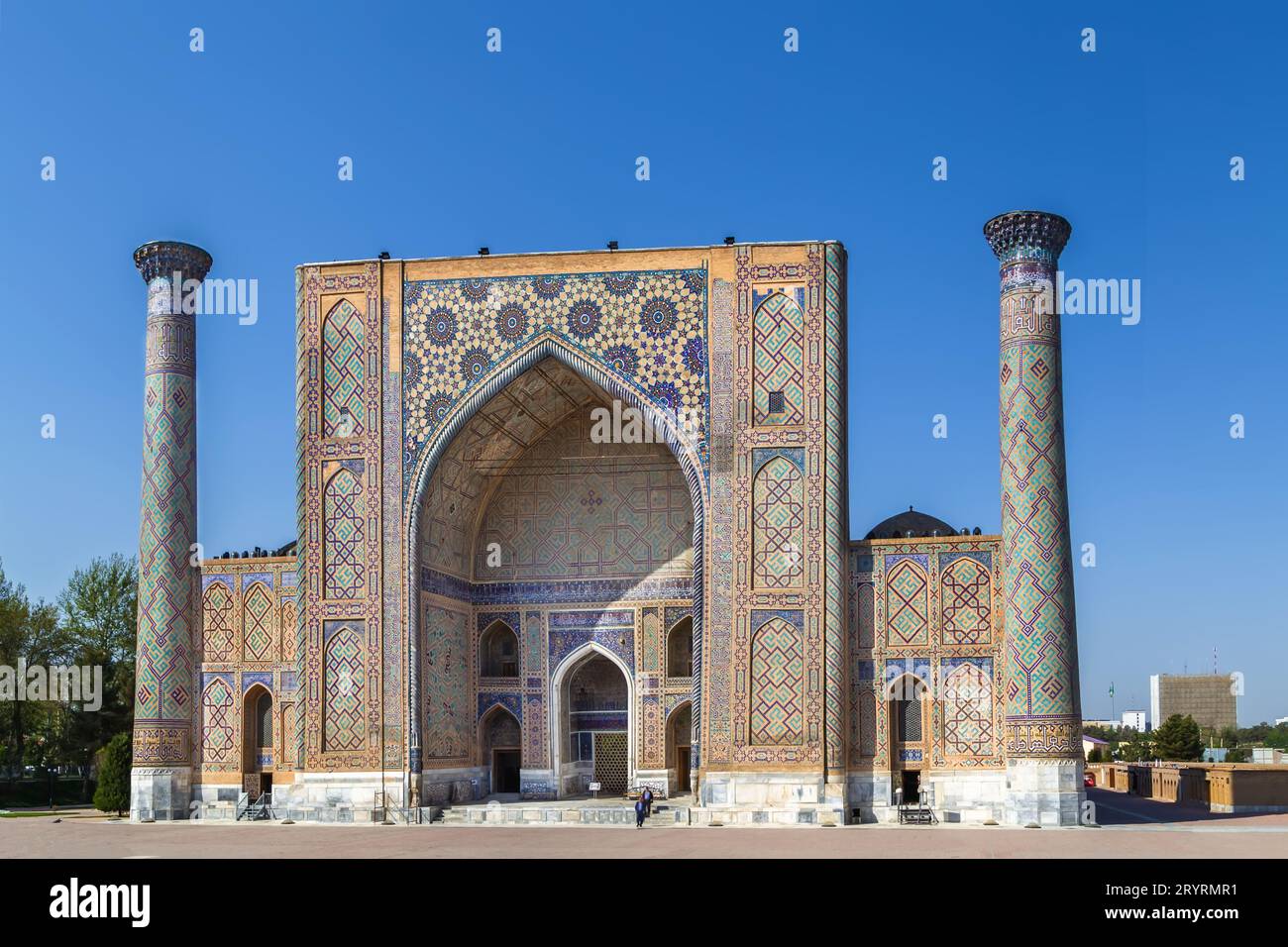 Ulugh Beg Madrasa, Samarkand, Ouzbékistan Banque D'Images