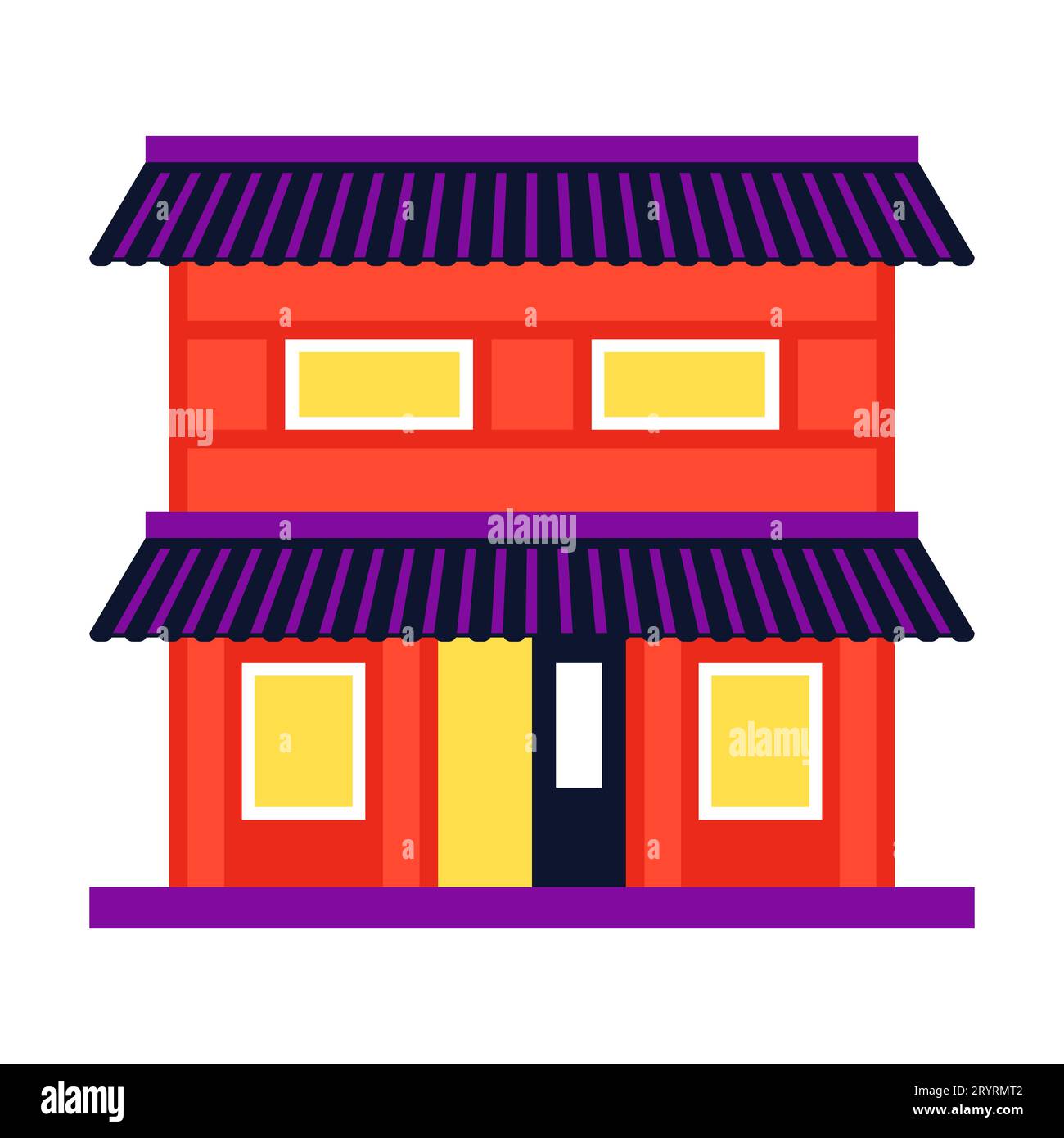 Maison japonaise - style de design plat moderne image isolée unique Illustration de Vecteur