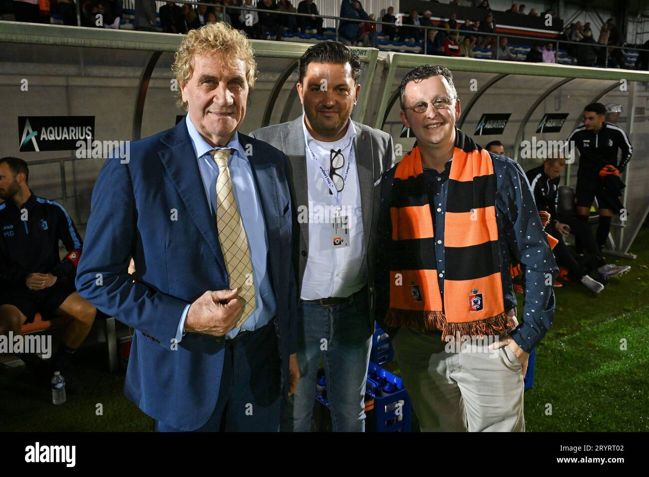 Jean-Marie Pfaff photographié lors d'un match de football entre KMSK Deinze et Waasland SK Beveren lors de la 7 ème journée de la saison Challenger Pro League 2023-2024 , le lundi 29 septembre 2023 à Deinze , Belgique . PHOTO SPORTPIX | David Catry Banque D'Images