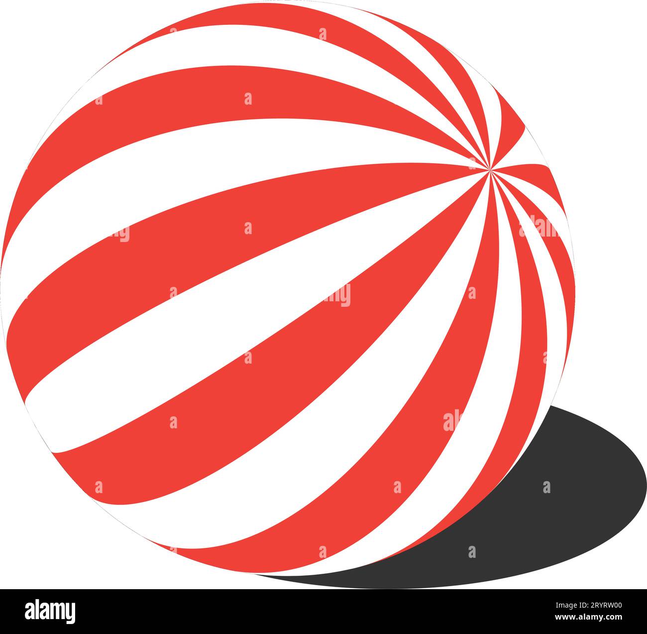 Balles rayées. bille 3d. sphères et boules sur un fond blanc avec une ombre. Illustration vectorielle. Sphère ou boule, formes Illustration de Vecteur