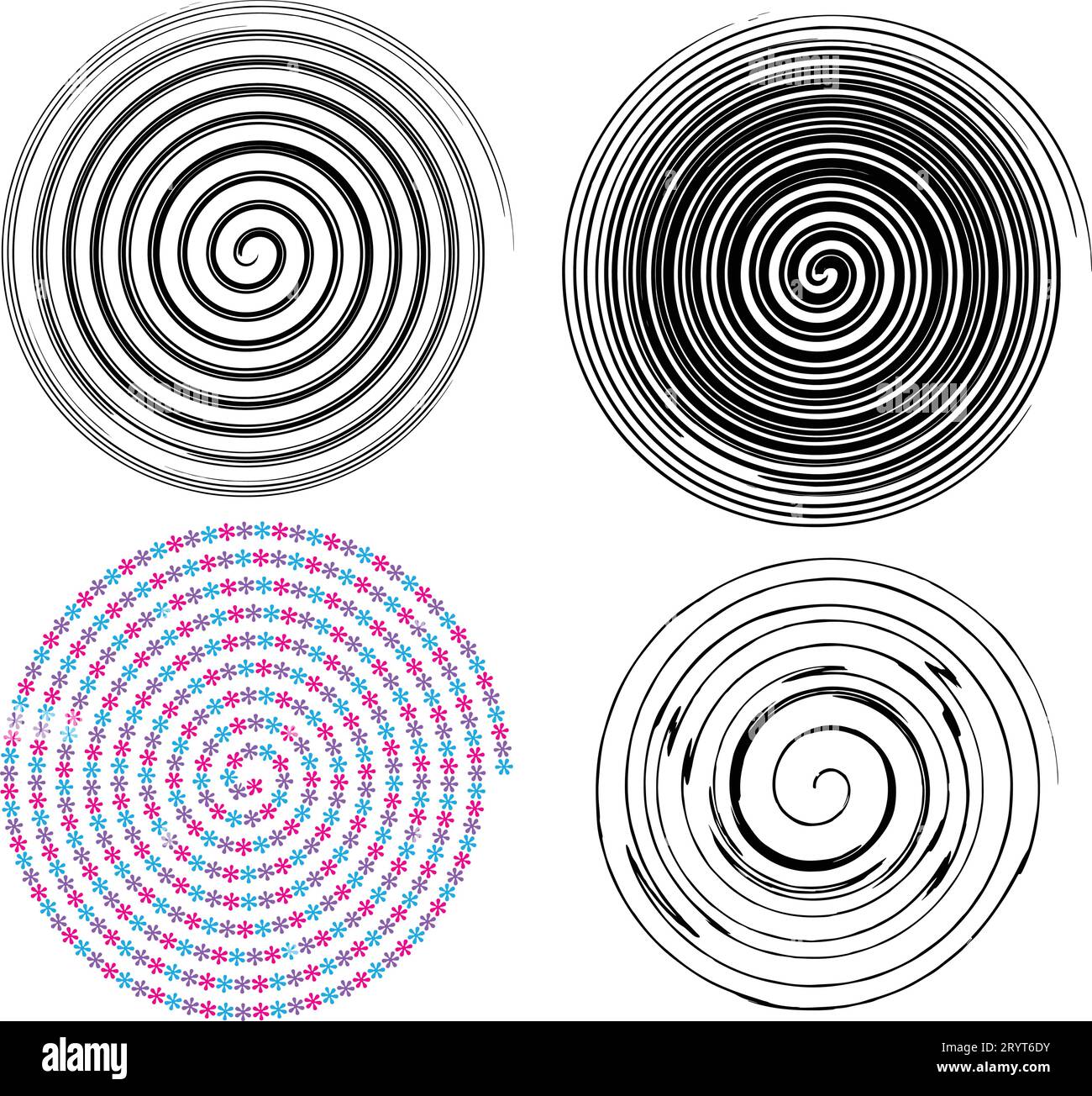 Cercle en spirale. Cercle abstrait. illustration vectorielle de conception graphique. tourbillon circulaire. Cercle noir. icônes vortex. Ouragan. rotation de la courbe de torsion du mouvement Illustration de Vecteur