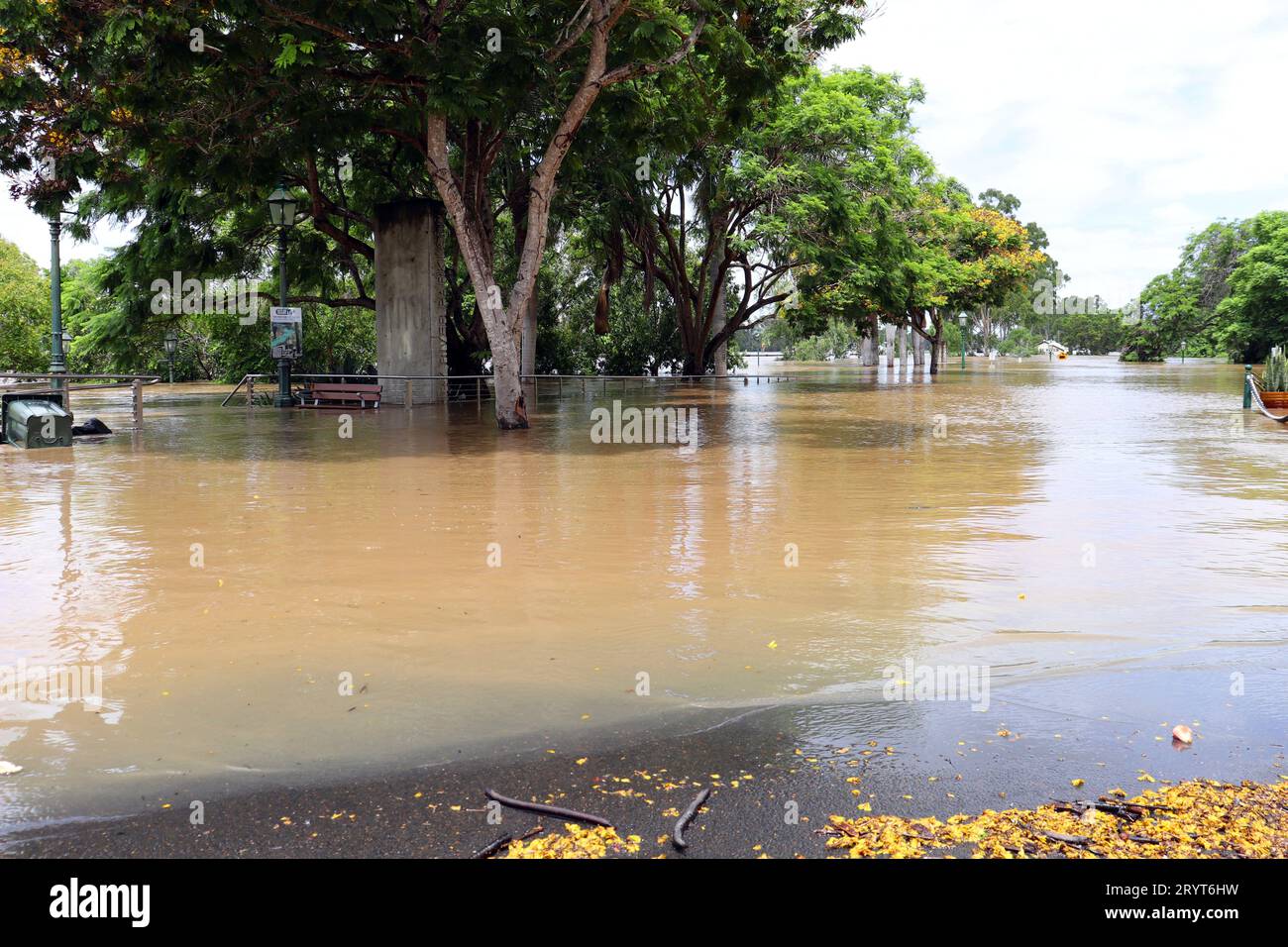 L'étendue des inondations à Maryborough, Queensland, Australie Banque D'Images