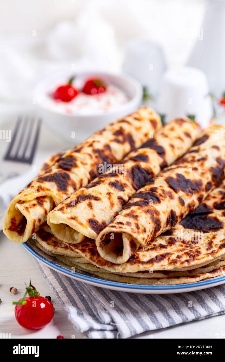 Petits gâteaux faits maison aux pommes de terre molles. Banque D'Images