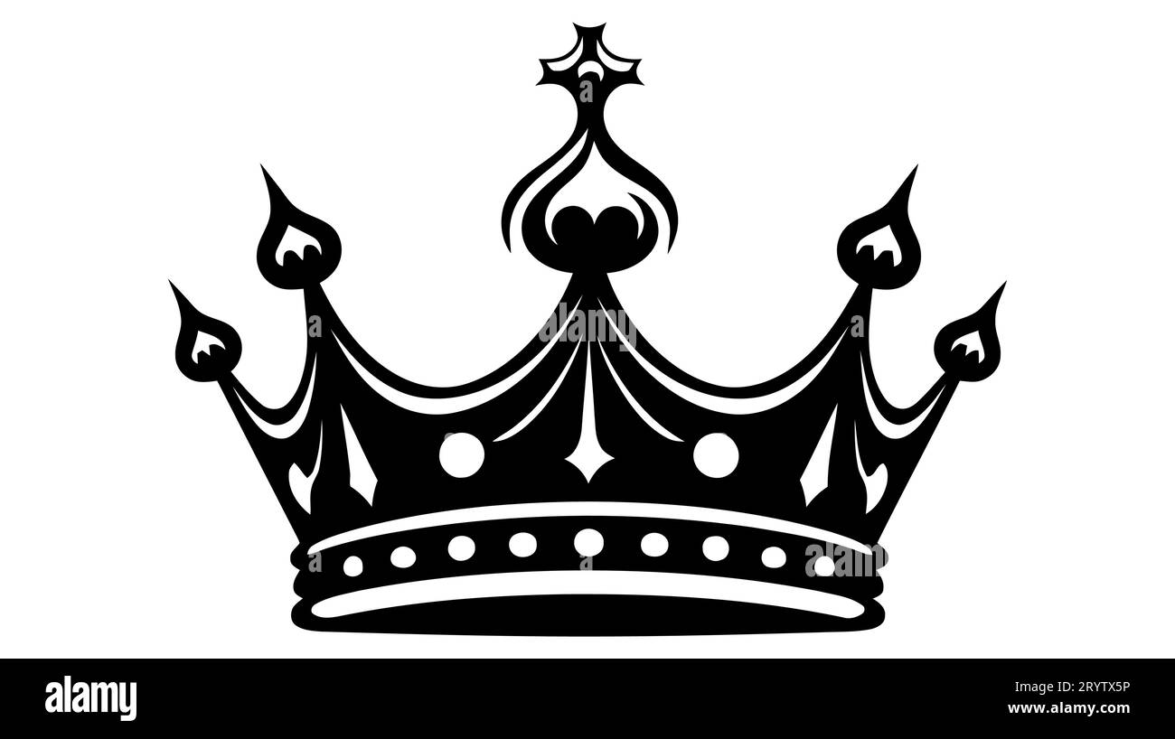 Icône de couronne noire de vecteur isolé sur fond blanc. Illustration de Vecteur