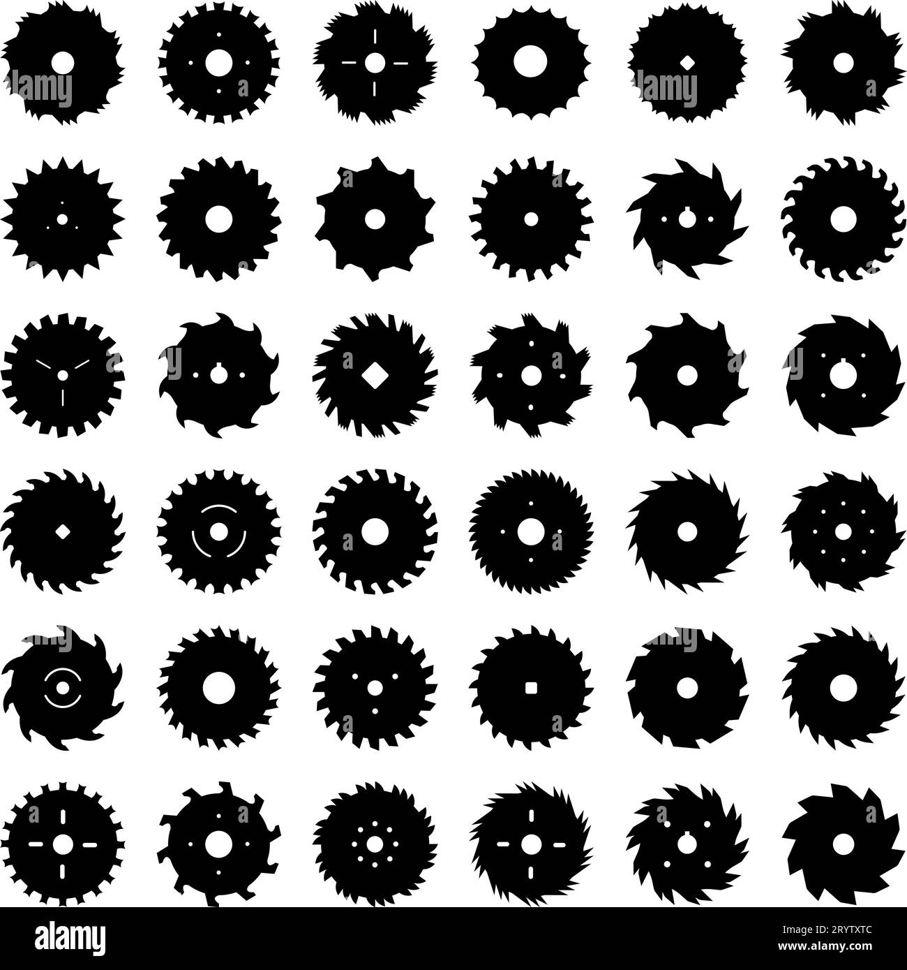 Scie circulaire. Silhouettes de différentes lames rotatives vecteur récent coupant des articles en bois Illustration de Vecteur Scie circulaire. Silhouettes de différentes lames rotatives vecteur récent coupant des articles en bois Illustration de Vecteur