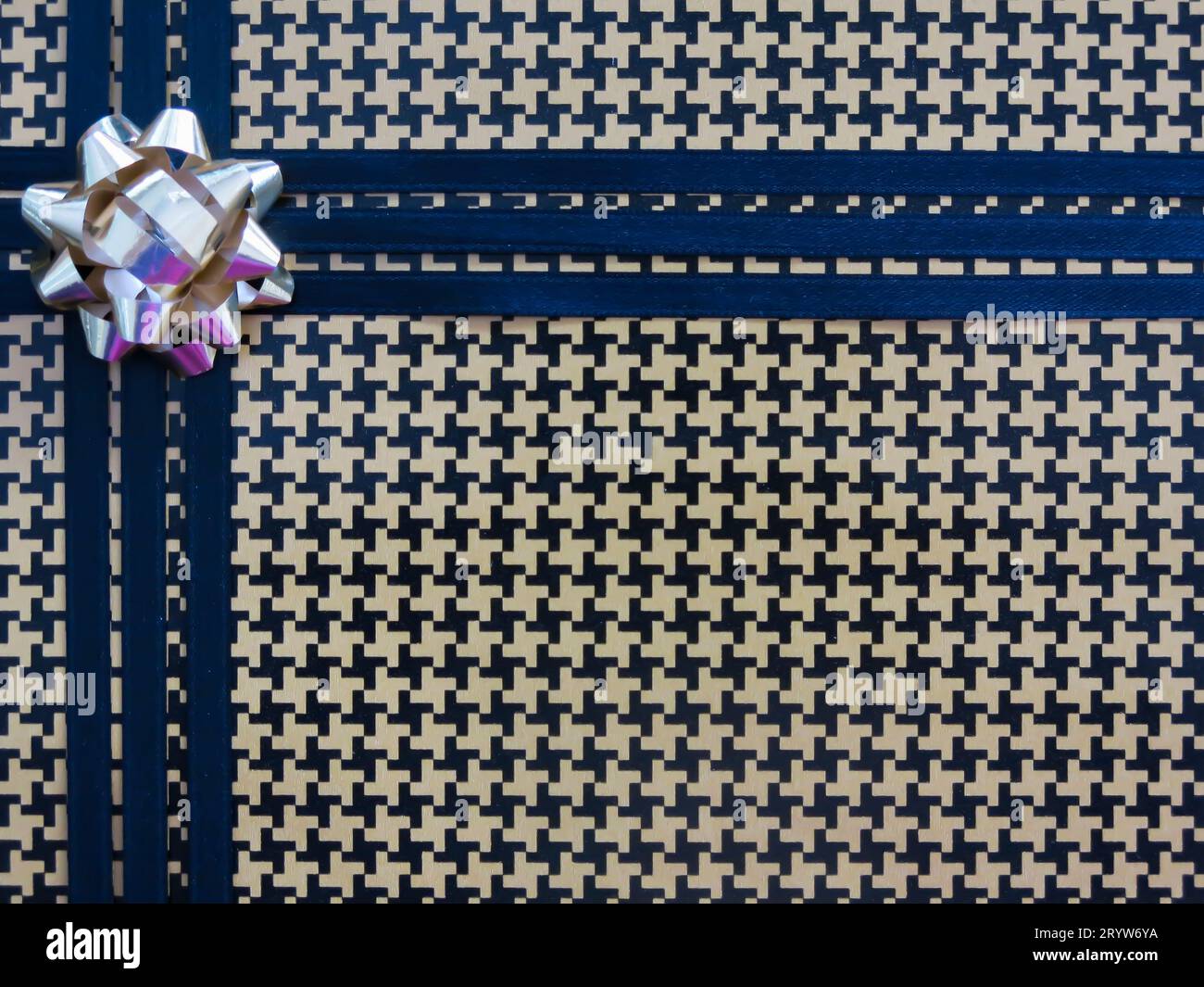 Gros plan - boîte cadeau emballée Banque D'Images