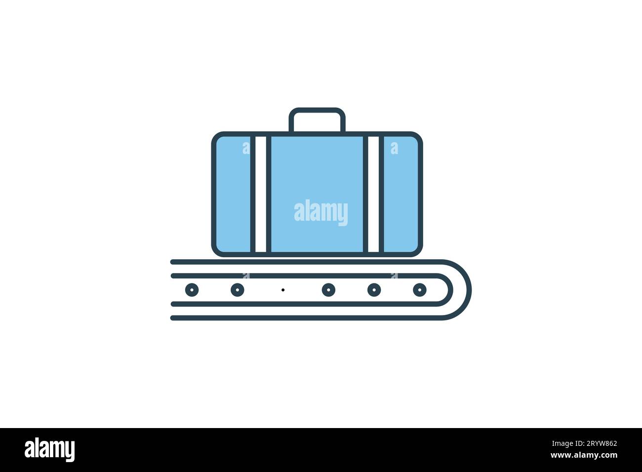 Icône bagage. icône liée à l'aéroport, à la récupération des bagages. convient pour la conception de site web, application, interfaces utilisateur, imprimable, etc Style d'icône de ligne plate. Simple Illustration de Vecteur