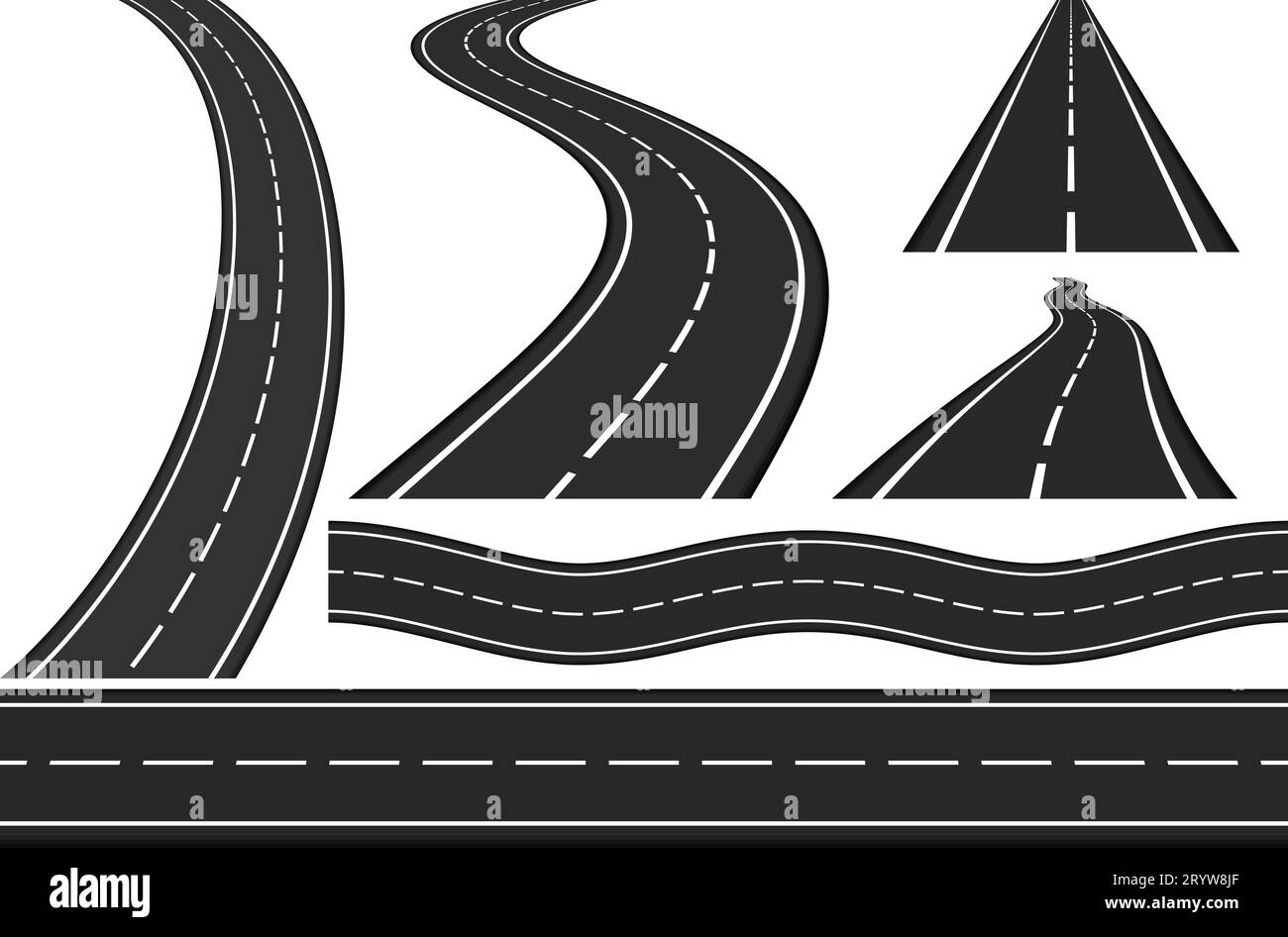 Ensemble de nouvelles routes en asphalte, vertical et horizontal des routes, autoroute, eps10 vector illustration Illustration de Vecteur