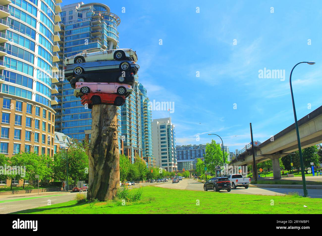 C'est le Trans am Totem. Créé par Marcus Bowcott, il est supposé représenter l'impact des humains sur l'environnement. Banque D'Images