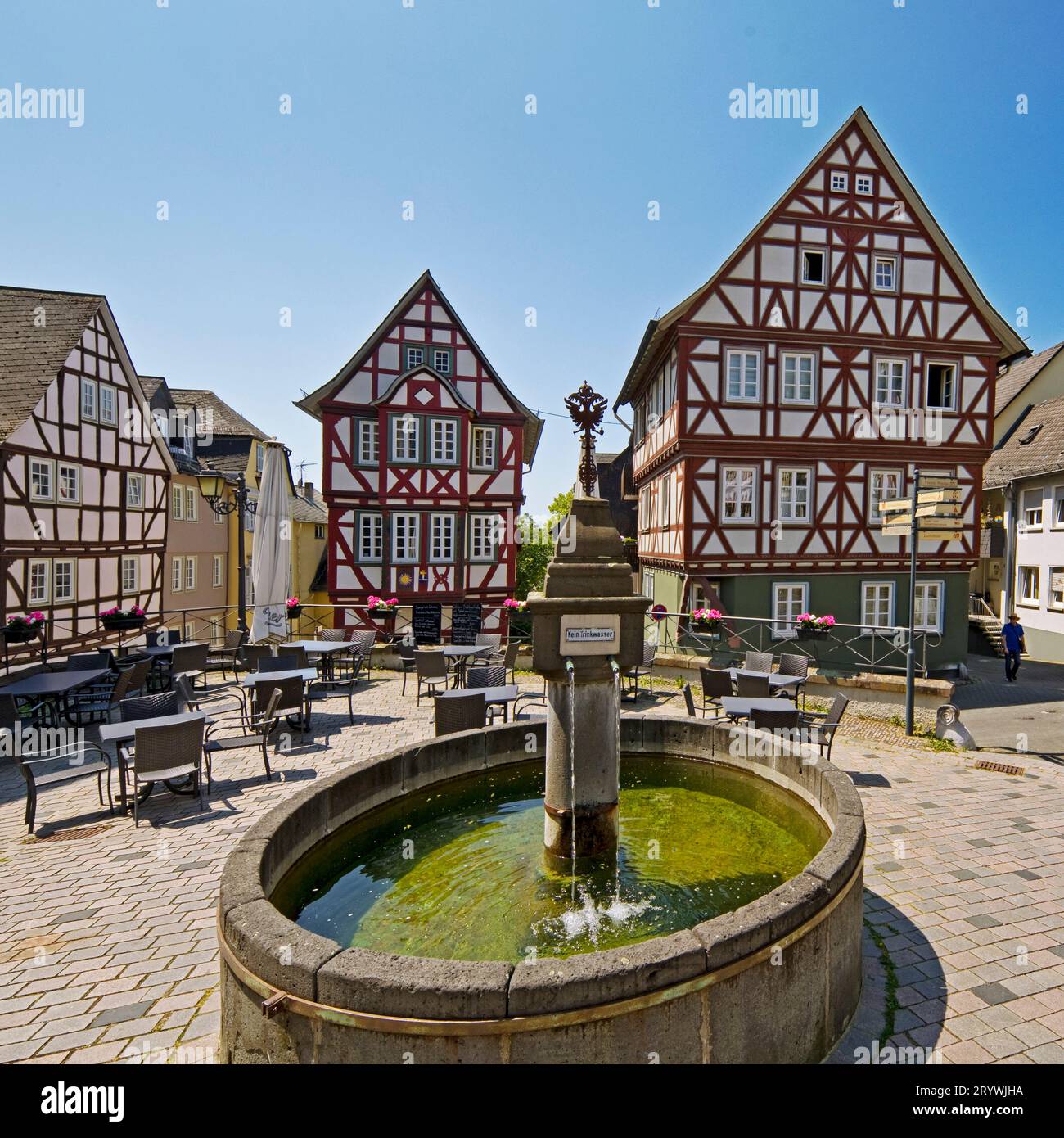 Maisons à colombages sur le Kornmarkt dans la vieille ville historique, Wetzlar, Hesse, Allemagne, Europe Banque D'Images