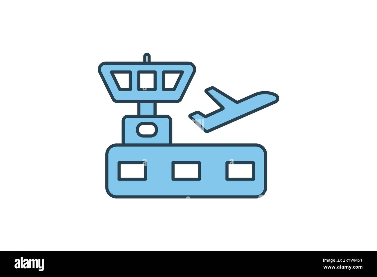 Icône Airport. Avion. icône liée à l'aéroport. convient pour la conception de site web, application, interfaces utilisateur, imprimable, etc Style d'icône de ligne plate. Vecto simple Illustration de Vecteur
