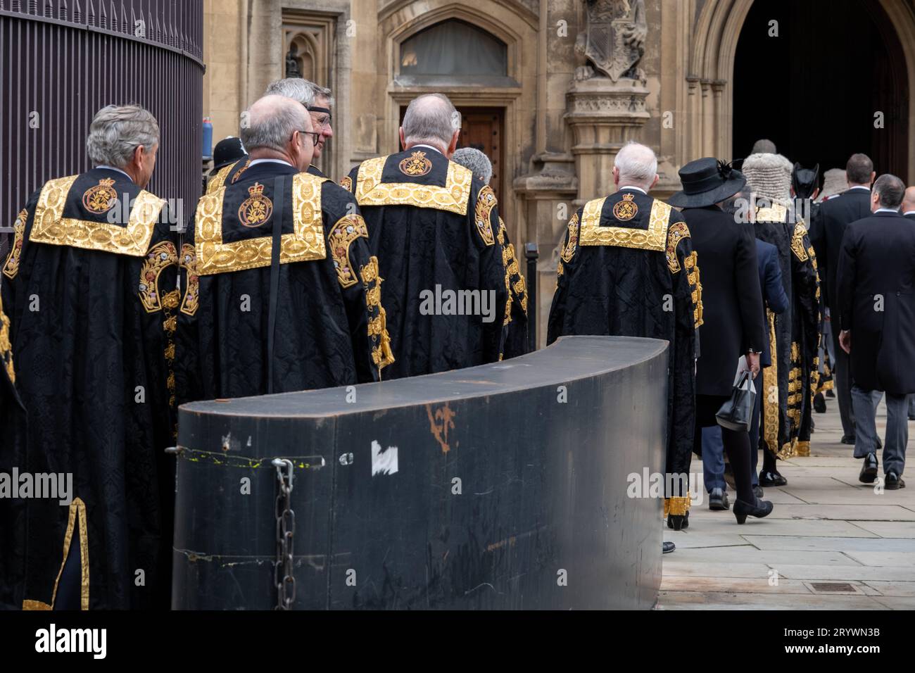 Londres, Angleterre, Royaume-Uni. 2 octobre 2023. Petit déjeuner du Lord Chancellor. Les membres de la magistrature britannique font leur chemin de l'abbaye de Westminster à la Banque D'Images